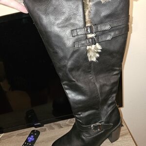 Wide Calf Sz10W Black Knee-High Women's Boots